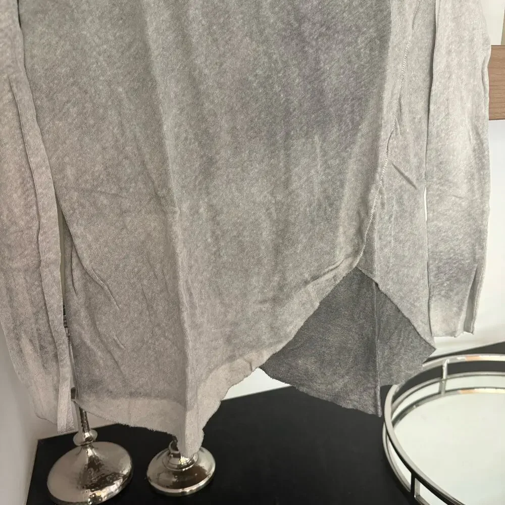 Free People We The Free Long Beach Tee in Acid Wash Grey